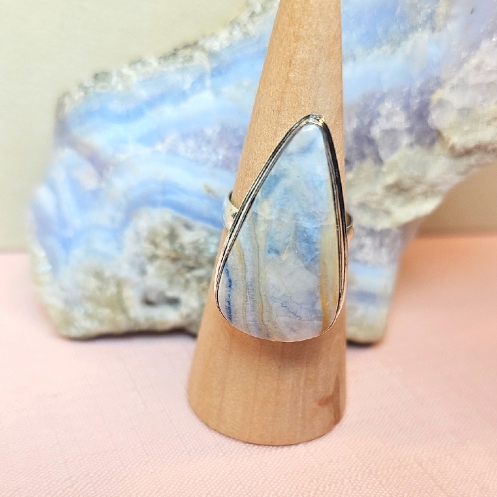 Blue Scheelite Silver Ring